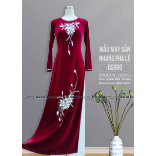 Áo Dài Bà Sui Nhung Đính Đá Pha Lê BS906